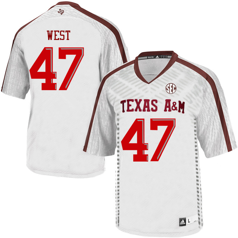 Men #47 Ethan West Texas A&M Aggies College Football Jerseys Sale-White